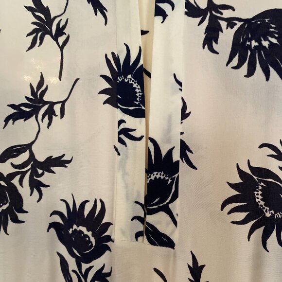 NWT Tory Burch 100% silk Navy & White Floral Jumpsuit Size 6 - Picture 5 of 14